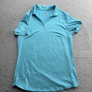 PUMA Golf Shirt Top Polo Womens Medium SS Heathered Green Nicklaus Club